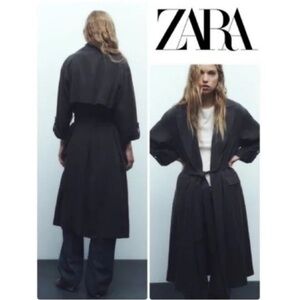 Zara Women Black label Flowy trench coat